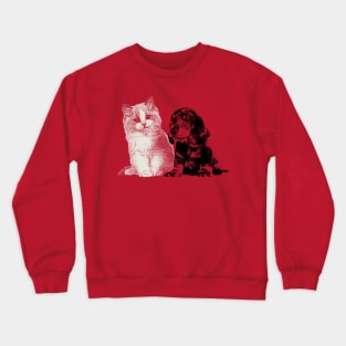 Dog and cat couple Crewneck Sweatshirt